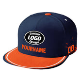 Custom Blue Orange Denver Hat Sport Design Cap Stitched Adjustable Personalized PR067B-D020261-10
